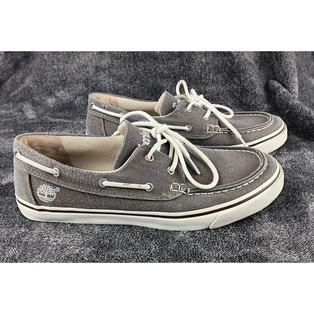 Timberland Earthkeepers Men's Grey Canvas Boat Shoes‎ Sneakers Size 8M
